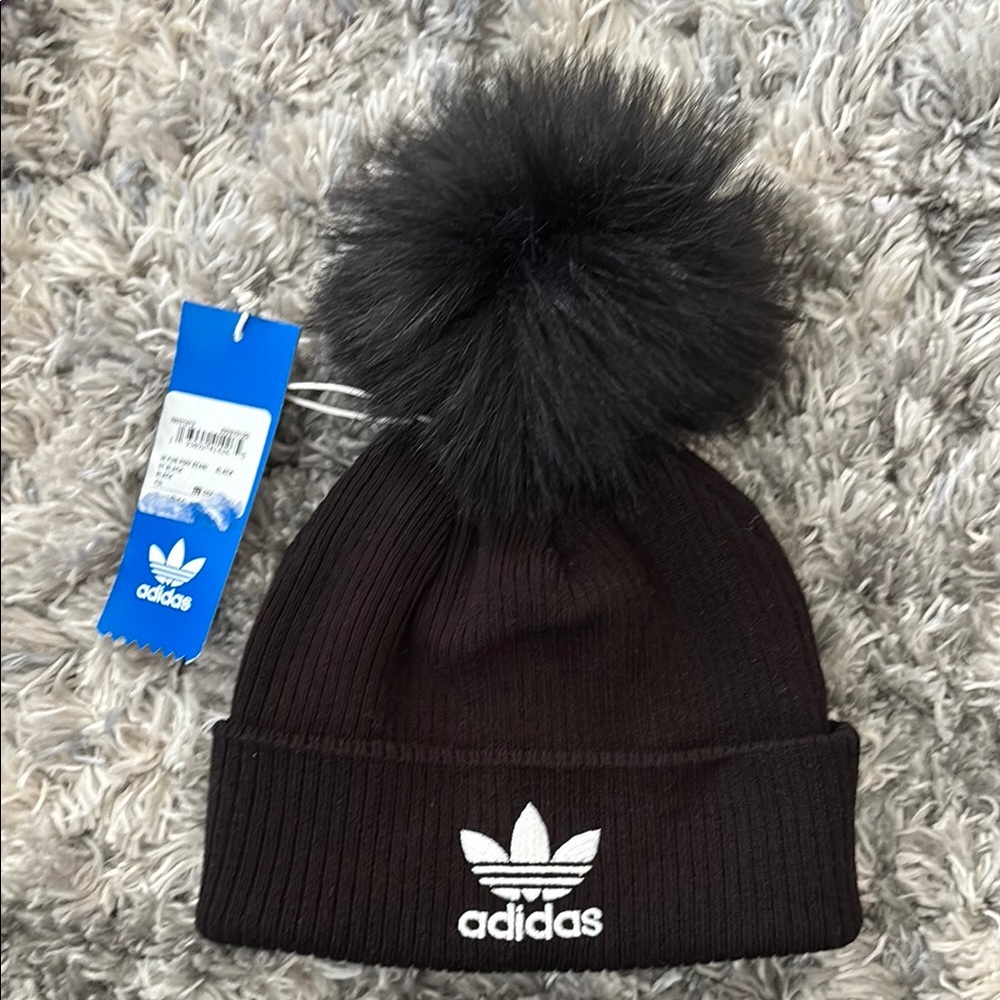 Adidas Black Pom-Pom Knit Hat